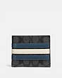 COACH®,3-IN-1 WALLET IN SIGNATURE CANVAS WITH VARSITY STRIPE,Midnight Nvy/Denim/Chalk,Front View