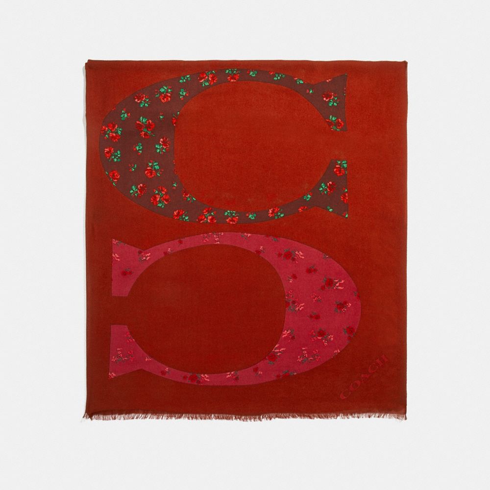 Signature Floral Explosion Print Shawl