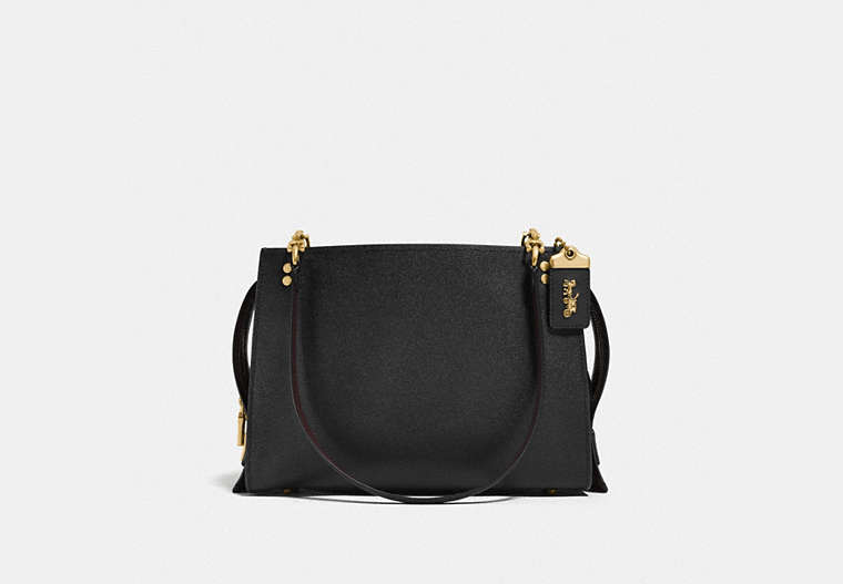 COACH®,ROGUE SHOULDER BAG,Leather,Small,Brass/Black,Front View