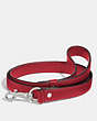 COACH®,LARGE PET LEASH,Pebbled Leather,Silver/RED,Front View