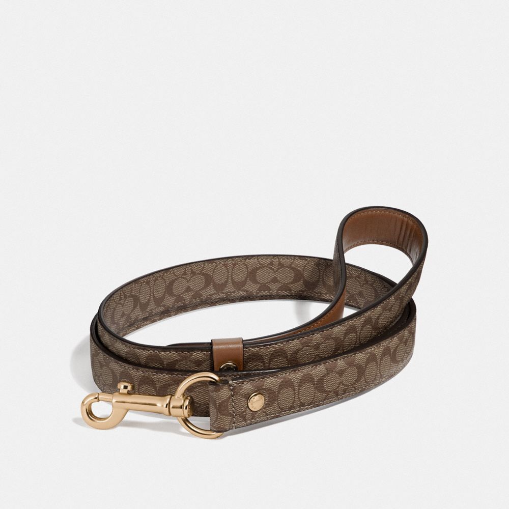 Grande laisse pour animal de compagnie en cuir grainé signature