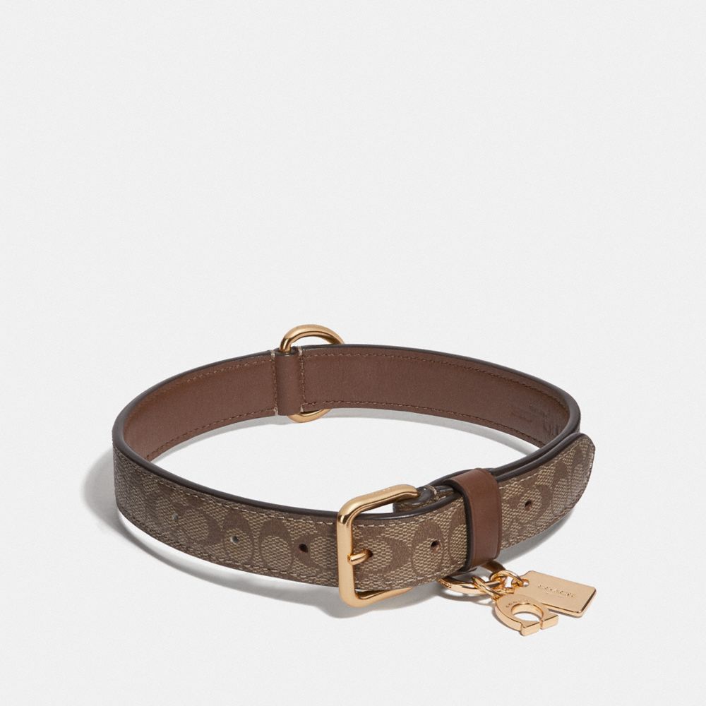 COACH®  Boxed Large Pet Collar In Signature Canvas