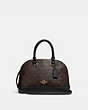 COACH®,MINI SIERRA SATCHEL IN SIGNATURE CANVAS,pvc,Small,Gold/Brown Black,Front View