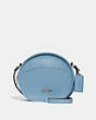 COACH®,CANTEEN CROSSBODY,Leather,Small,Silver/Cornflower,Front View