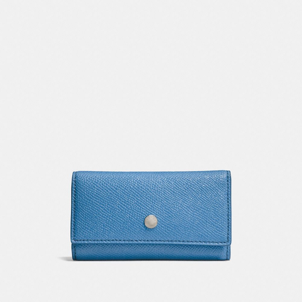 小物 coach keycase Wavy Zip Card Case In Coachtopia Leather With Key Ring