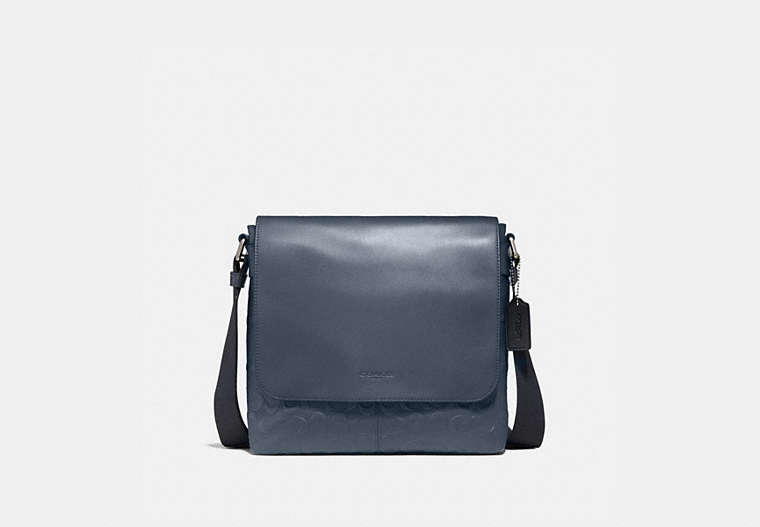 Charles Small Messenger In Signature Leather
