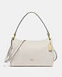 COACH®,MIA SHOULDER BAG,Leather,Small,Gold/Chalk,Front View