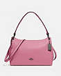 COACH®,MIA SHOULDER BAG,Leather,Small,Gunmetal/Pink Rose,Front View