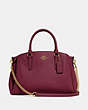 COACH®,SAGE CARRYALL,Leather,Large,Gold/Wine,Front View