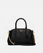COACH®,MINI SAGE CARRYALL,Leather,Medium,Gold/Black,Front View