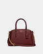 COACH®,MINI SAGE CARRYALL,Leather,Medium,Gold/Wine,Front View