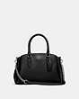 COACH®,MINI SAGE CARRYALL,Leather,Medium,Silver/Black,Front View