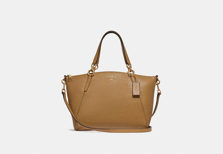 COACH®,SMALL KELSEY SATCHEL,Leather,Small,Gold/LIGHT SADDLE,Front View