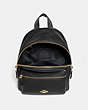 COACH®,MINI CHARLIE BACKPACK,Leather,Medium,Gold/Black,Inside View,Top View