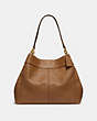 COACH®,LEXY SHOULDER BAG,Leather,Large,Gold/LIGHT SADDLE,Front View