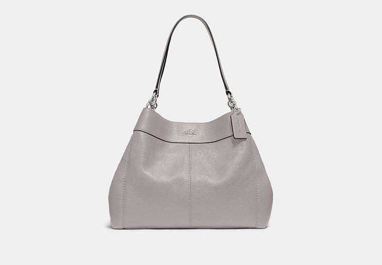 COACH®,LEXY SHOULDER BAG,Leather,Large,Silver/Grey Birch,Front View