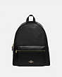 COACH®,CHARLIE BACKPACK,Leather,Medium,Gold/Black,Front View