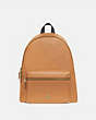COACH®,CHARLIE BACKPACK,Leather,Medium,Gold/LIGHT SADDLE,Front View
