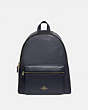COACH®,CHARLIE BACKPACK,Leather,Medium,Gold/Midnight,Front View