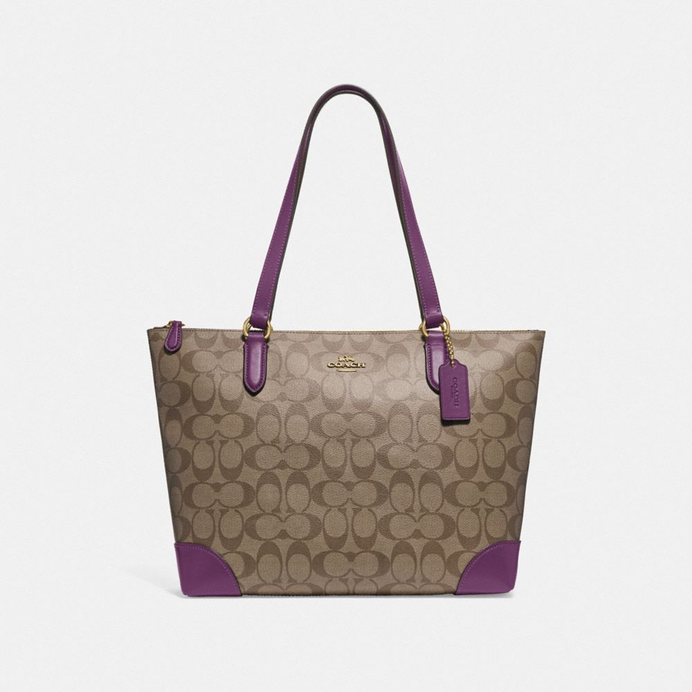 COACH Outlet COACH Outlet Zip Top Tote In Signature Canvas