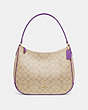 COACH®,ZIP SHOULDER BAG IN SIGNATURE CANVAS,pvc,Large,Gold/Light Khaki Primrose,Front View