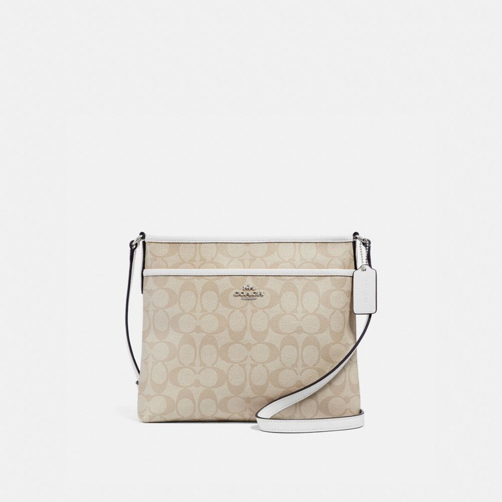 Coach signature file store crossbody bag