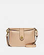 COACH®,PAGE 27 IN COLORBLOCK,Leather,Mini,Brass/Beechwood,Front View