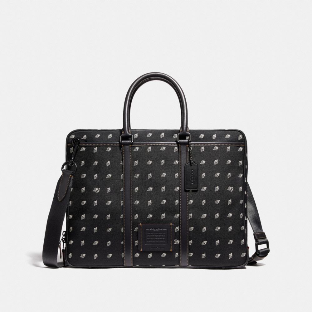 COACH®,Metropolitan Slim Brief With Dot Diamond Print,,Front View