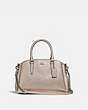 COACH®,MINI SAGE CARRYALL,Leather,Medium,Silver/Platinum,Front View