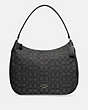 COACH®,ZIP SHOULDER BAG IN SIGNATURE JACQUARD,Coated Canvas,Large,Silver/Black Smoke,Front View