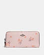 Slim Accordion Zip Wallet With Floral Bow Print