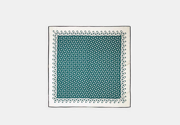 COACH®,SIGNATURE SILK SQUARE SCARF,Viridian,Front View