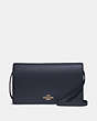 COACH®,FOLDOVER CROSSBODY CLUTCH,Leather,Gold/Midnight,Front View