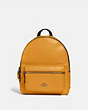 COACH®,MEDIUM CHARLIE BACKPACK,Leather,Large,Gunmetal/Yellow,Front View