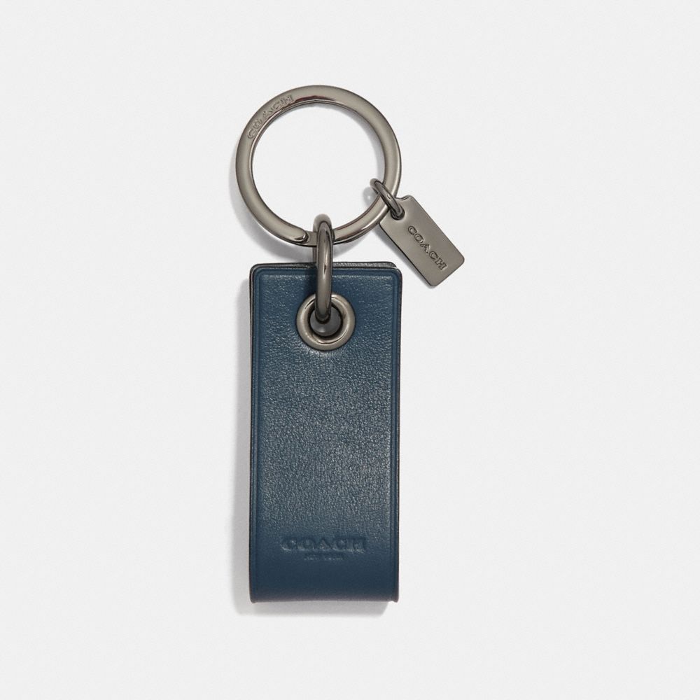COACH key chain fob F31012 black leather USB 8gb flash drive