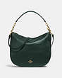 COACH®,ELLE HOBO,Leather,Large,Gold/Ivy,Front View