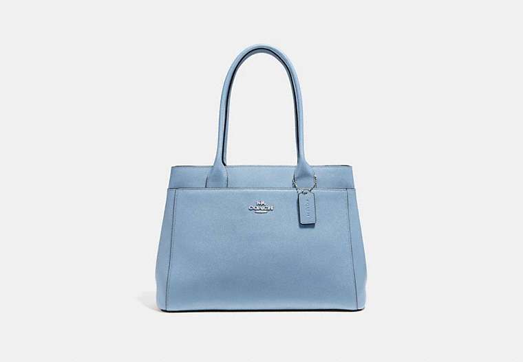 COACH®,CASEY TOTE,Leather,Large,Silver/Cornflower,Front View