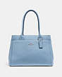 COACH®,CASEY TOTE,Leather,Large,Silver/Cornflower,Front View
