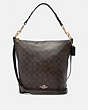 COACH®,ABBY DUFFLE IN SIGNATURE CANVAS,pvc,Medium,Gold/Brown Black,Front View