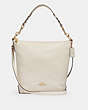 COACH®,ABBY DUFFLE,Leather,Medium,Gold/Chalk,Front View