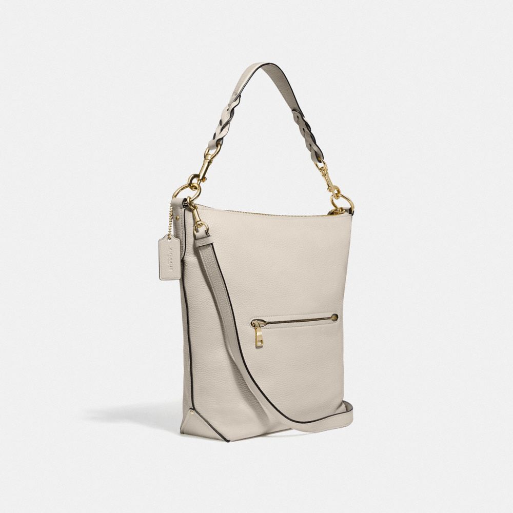 COACH®,DUFFLE ABBY,Cuir,Or/Craie,Angle View