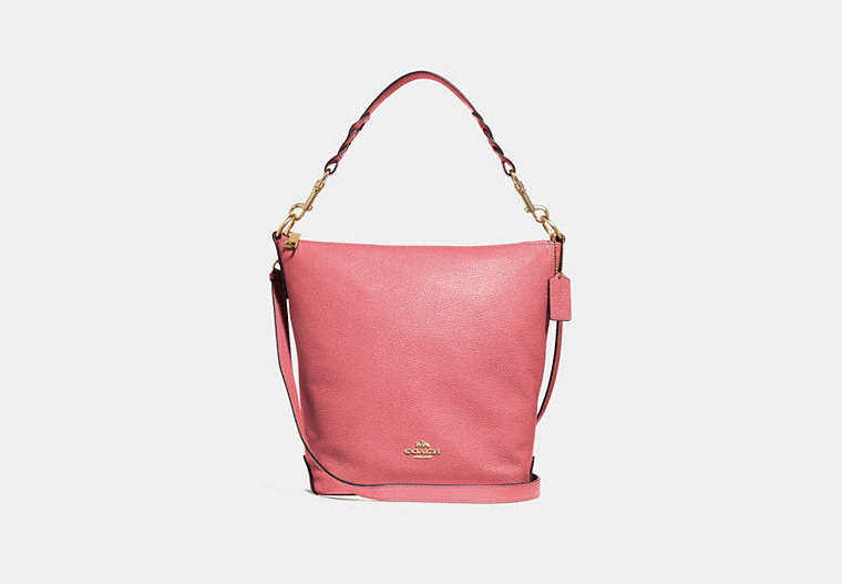 COACH®,ABBY DUFFLE,Leather,Medium,Gold/Rose Petal,Front View