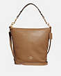 COACH®,ABBY DUFFLE,Leather,Medium,Gold/LIGHT SADDLE,Front View