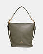 COACH®,ABBY DUFFLE,Leather,Medium,Gold/Military Green,Front View
