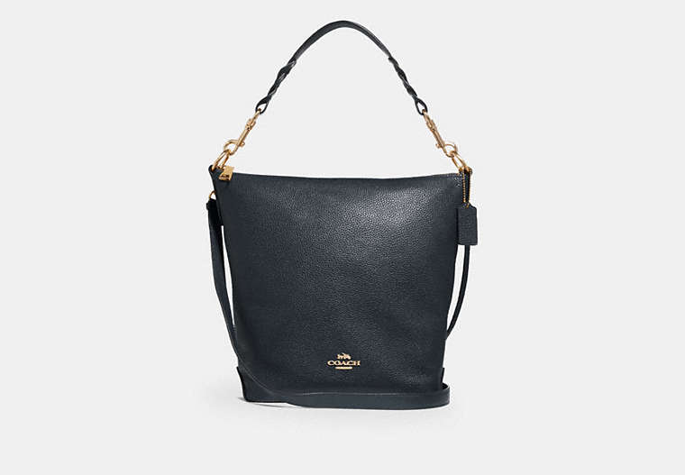 COACH®,ABBY DUFFLE,Leather,Medium,Gold/Midnight,Front View