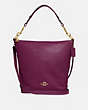 COACH®,ABBY DUFFLE,Leather,Medium,Gold/Dark Berry,Front View