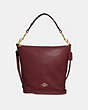COACH®,ABBY DUFFLE,Leather,Medium,Gold/Wine,Front View