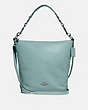 COACH®,ABBY DUFFLE,Leather,Medium,Gunmetal/Sage,Front View