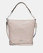 COACH®,ABBY DUFFLE,Leather,Medium,Silver/Grey Birch,Front View