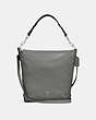 COACH®,ABBY DUFFLE,Leather,Medium,Silver/Heather Grey,Front View